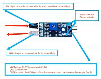 WWZMDiB 6Pcs IR Infrared Sensor 3-Wire Reflective Photoelectric Module for Arduino - White