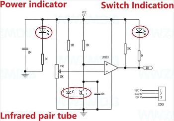 WWZMDiB 6Pcs IR Infrared Sensor 3-Wire Reflective Photoelectric Module for Arduino - White