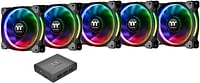 Thermaltake CL-F057-PL14SW-A Riing Plus 14 LED RGB Radiator Fan (Pack of 5) - Black