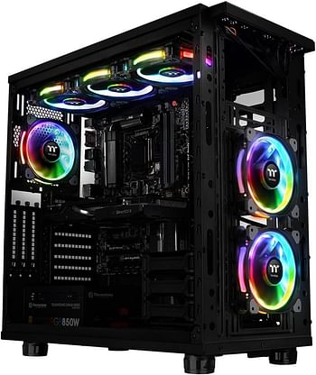 Thermaltake CL-F057-PL14SW-A Riing Plus 14 LED RGB Radiator Fan (Pack of 5) - Black