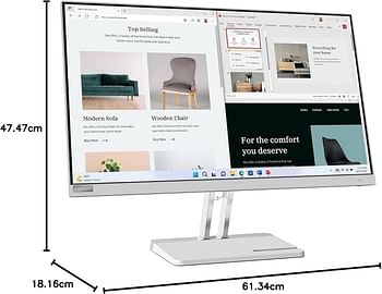 Lenovo L27e-40 27 Inch VA FullHD 100Hz Anti-glare Monitor With HDMI, VGA, AMD FreeSync,Tilt Stand-Cloud Grey