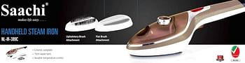 Saachi Steam Iron With Ceramic Soleplate 0.07 L 1100.0 W NL-IR-389C-BR White/Brown