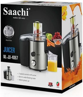 Saachi Juicer With Jar 400 ml 500 W NL-JU-4067 Silver