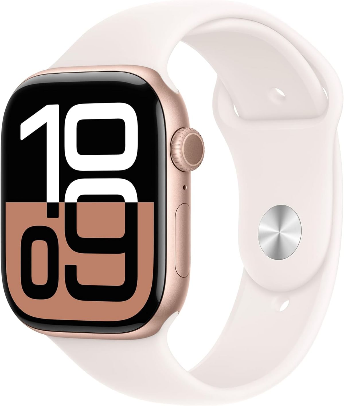 Apple Watch Series 10 GPS 46 mm Smartwatch with Rose Gold Aluminium Case with Light Blush Band 