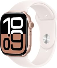 Apple Watch Series 10 GPS 46 mm Smartwatch with Rose Gold Aluminium Case with Light Blush Band 