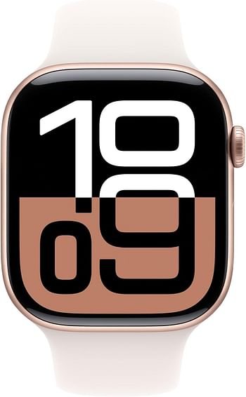 Apple Watch Series 10 GPS 46 mm Smartwatch with Rose Gold Aluminium Case with Light Blush Band 