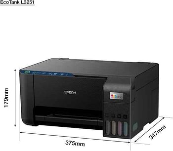 Epson EcoTank L3251 3 in 1 Home Printer with Wifi and SmartPanel + Business paper 80g 2500 sheets Compact - Black