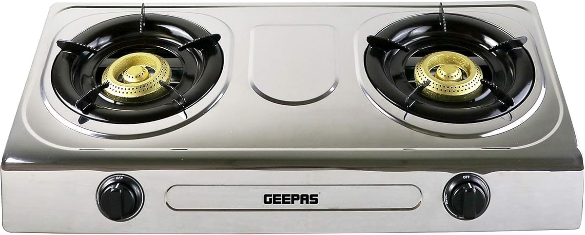 Geepas Stainless Steel Gas Cooker 2 Burners Stove GK5605N