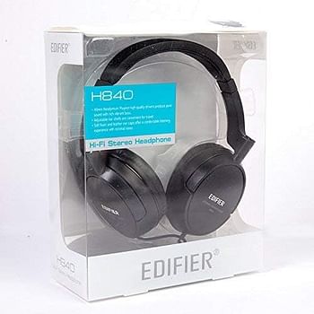 Edifier Computer Headset Comfortable Noise Isolating Over Ear Headphones With Microphone And Volume Controls, H840 BK, p841 Black