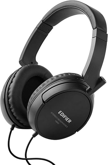 Edifier Computer Headset Comfortable Noise Isolating Over Ear Headphones With Microphone And Volume Controls, H840 BK, p841 Black