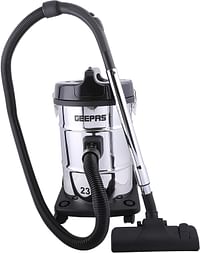 Geepas GVC2597 2-in-1 Blow and Dry Vacuum Cleaner 2300W Powerful Copper Motor, 23L Stainless Steel Tank - Dust Full Indicator