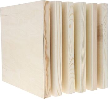 Bright Creations 12x12 Wood Panel Boards, Square Canvas for Painting, Crafts, Acrylic 6 Pack