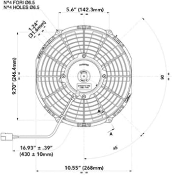 Spal 30100374 Pusher Fan (10In ; For Use W/ 15Amp Fuse at 13V), 1 Pack