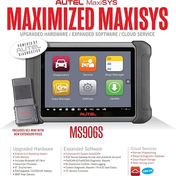 Autel MaxiSys MS906S Vehicle Diagnostic Tablet, 2024 edition Advanced MS906 MS906BT MK900BT Wireless OBD2 Scanner, 31+ Service Functions, Compatible with BT506 MV108