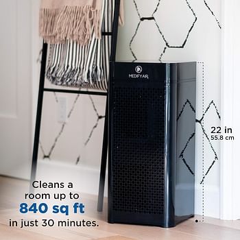 Medify MA-40 Air Purifier with H13 True HEPA Filter | 78 sq m Coverage | for Allergens, Smoke, Smokers, Dust, Odors, Pollen, Pet Dander | Quiet 99.9% Removal to 0.1 Microns  1-Pack - Black