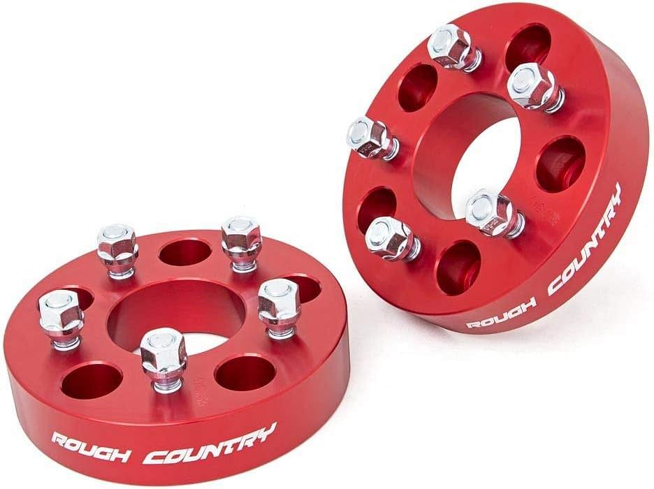 Rough Country Wheel Adapters/Spacers (fits) 2007-2018 Jeep Wrangler JK | 5x5 to 5x4.5" | Pair | 1100RED