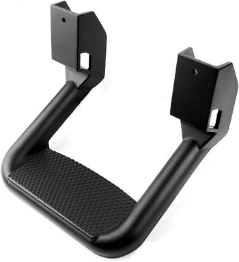 DNA MOTORING SSTEP-BK Pair Black Aluminum Side Hoop Steps Compatible With Most Pickups and SUV's, 12" L x 11" W x 8" H