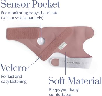 Owlet Accessory Fabric Sock for Smart Sock 3 Baby Monitor, Fits Babies 0 to 18 months, Dusty Rose (Sensor and Base Station Not Included)