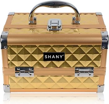 SHANY Mini Makeup Train Case With Mirror - Golden House