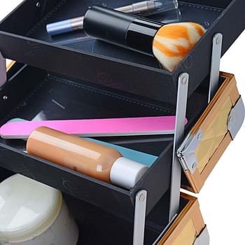 SHANY Mini Makeup Train Case With Mirror - Golden House