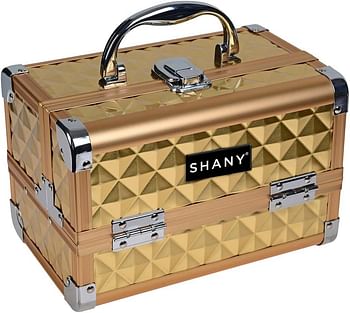 SHANY Mini Makeup Train Case With Mirror - Golden House