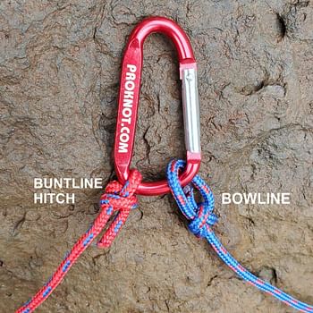 Knot Tying Kit | Pro-Knot Best Rope Knot Cards, two practice cords and a carabiner