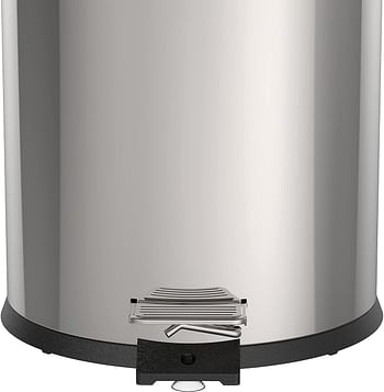 Tramontina 20 Liter Stainless Steel Pedal Trash Bin with a Polished Finish and Removable Internal Bucket