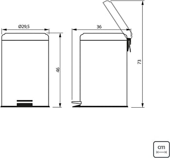 Tramontina 20 Liter Stainless Steel Pedal Trash Bin with a Polished Finish and Removable Internal Bucket