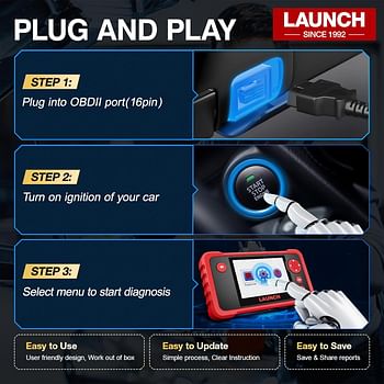 LAUNCH CRP123 Elite OBD2 Scanner-2023 Newest Model Engine/ABS/SRS/Transmission Diagnostic Scan Tool SRS Airbag Code Reader,Lifetime Free Update