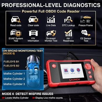 LAUNCH CRP123 Elite OBD2 Scanner-2023 Newest Model Engine/ABS/SRS/Transmission Diagnostic Scan Tool SRS Airbag Code Reader,Lifetime Free Update