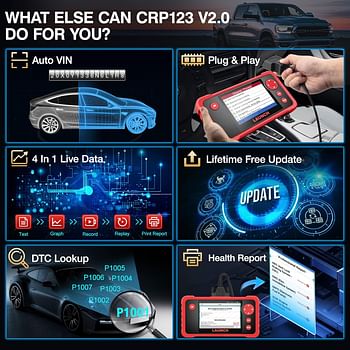 LAUNCH CRP123 Elite OBD2 Scanner-2023 Newest Model Engine/ABS/SRS/Transmission Diagnostic Scan Tool SRS Airbag Code Reader,Lifetime Free Update