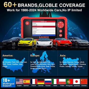 LAUNCH CRP123 Elite OBD2 Scanner-2023 Newest Model Engine/ABS/SRS/Transmission Diagnostic Scan Tool SRS Airbag Code Reader,Lifetime Free Update