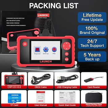 LAUNCH CRP123 Elite OBD2 Scanner-2023 Newest Model Engine/ABS/SRS/Transmission Diagnostic Scan Tool SRS Airbag Code Reader,Lifetime Free Update