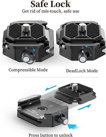 Falcam F38 Camera Quick Release Plate w 1/4" to 3/8" Screw Thread Quick Release System QR Plate Camera Tripod Mount Adapter for Sony Canon Monopod DSLR Stabilizer Slider DJI Switch Between Stablizer