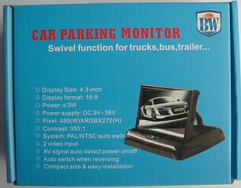 BW 4.3 inch TFT LCD Car Monitor Car Reverse Parking Monitor with LED Backlight Display for Rear View Camera DVD