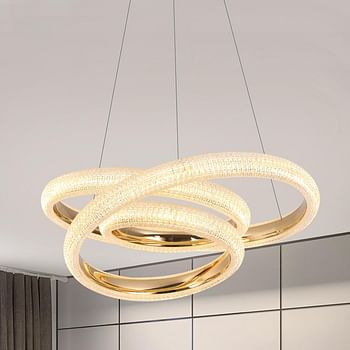 Modern LED Chandelier Ceiling Light Acrylic LED Electro-gilding Gold Chandelier for Dining Room (E)