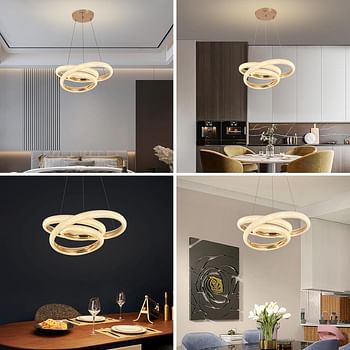 Modern LED Chandelier Ceiling Light Acrylic LED Electro-gilding Gold Chandelier for Dining Room (E)