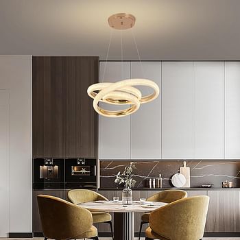 Modern LED Chandelier Ceiling Light Acrylic LED Electro-gilding Gold Chandelier for Dining Room (E)