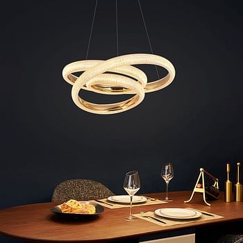 Modern LED Chandelier Ceiling Light Acrylic LED Electro-gilding Gold Chandelier for Dining Room (E)