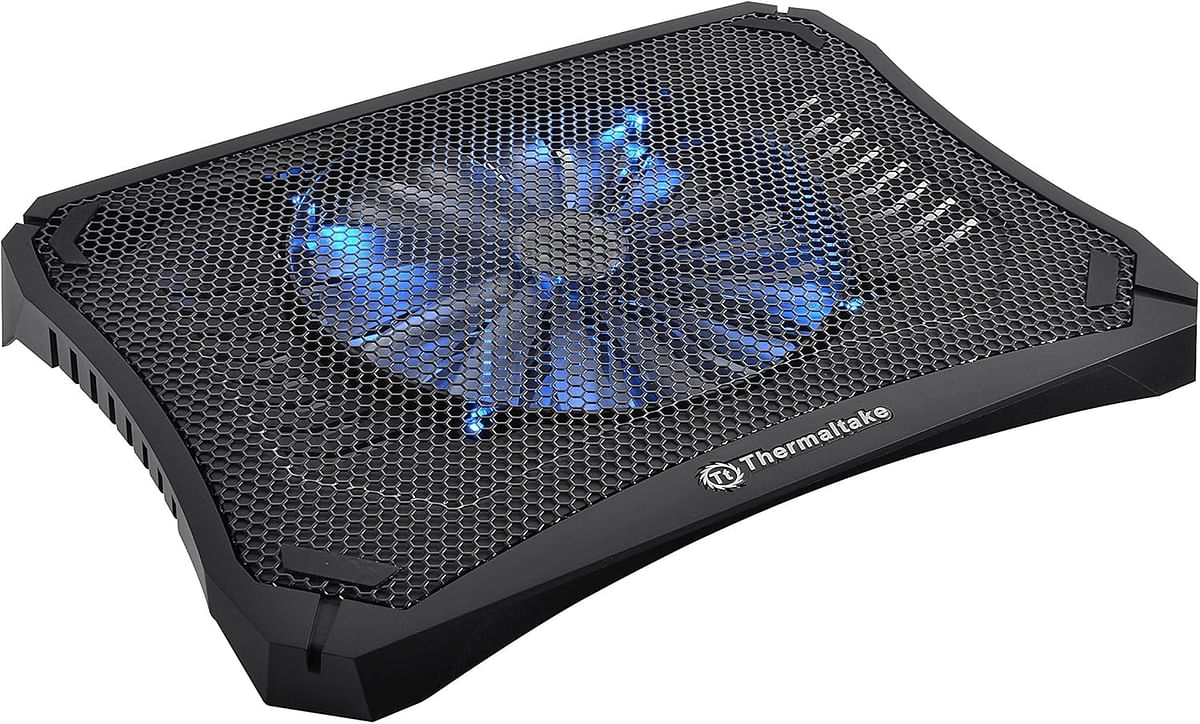 Thermaltake Massive V20 Steel Mesh Panel Single 200mm Blue LED Fan Adjustable Speed Control 10"-17" Laptop Notebook Cooling Pad CL-N004-PL20BL-A