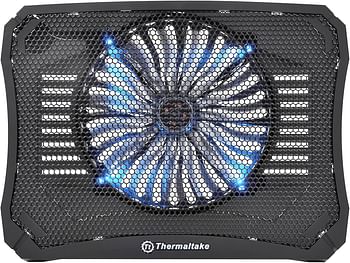 Thermaltake Massive V20 Steel Mesh Panel Single 200mm Blue LED Fan Adjustable Speed Control 10"-17" Laptop Notebook Cooling Pad CL-N004-PL20BL-A