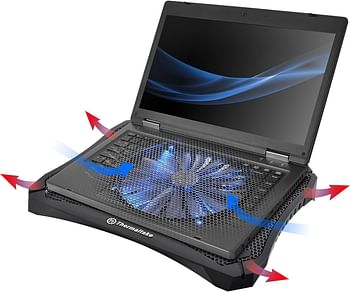 Thermaltake Massive V20 Steel Mesh Panel Single 200mm Blue LED Fan Adjustable Speed Control 10"-17" Laptop Notebook Cooling Pad CL-N004-PL20BL-A