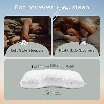 Coop Home Goods Cut-Out Side Sleeper Pillow - Notch Memory Foam Pillow, Cervical Pillow for Side Sleepers, Neck Pillows for Pain Relief Sleeping, Ergonomic Pillow, Bed Pillow for Sleeping Queen Size