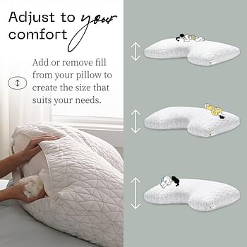 Coop Home Goods Cut-Out Side Sleeper Pillow - Notch Memory Foam Pillow, Cervical Pillow for Side Sleepers, Neck Pillows for Pain Relief Sleeping, Ergonomic Pillow, Bed Pillow for Sleeping Queen Size