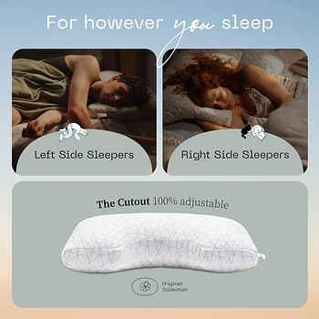 Coop Home Goods Cut-Out Side Sleeper Pillow - Notch Memory Foam Pillow, Cervical Pillow for Side Sleepers, Neck Pillows for Pain Relief Sleeping, Ergonomic Pillow, Bed Pillow for Sleeping Queen Size