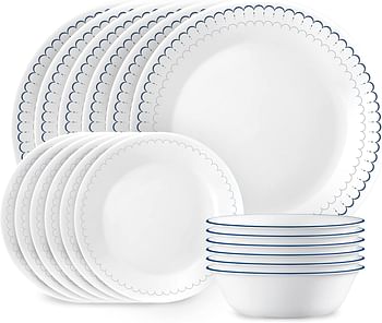 Corelle Dinnerware Set 18-Piece 1147837 - Navy, White