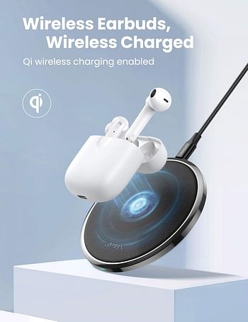 UGREEN Wireless Earbuds HiTune T2 Wireless Headphones Bluetooth 5.0 Ture Wireless Earphones 60ms Low Latency 4 Mic Noise Cancelling USB C IPX5 Waterproof Earphones Compatible with iPhone 14 Pro - White