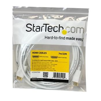 StarTech.com 7m 23 ft White CL3 In-wall High Speed HDMI Cable - Ultra HD 4k x 2k to M/M Audio/Video, Gold-Plated (HD3MM7MW)