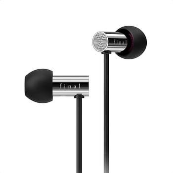 final E3000 In Ear Isolating Earphones, 6.4mm Dynamic Driver, High-Resolution, Stainless Steel Housing, Swing-Fit Eartips - Stainless Steel