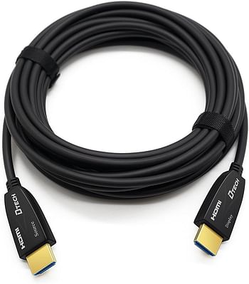 DTECH 32ft Fiber Optic HDMI Cable 4K at 60Hz 18Gbps HDR High Speed Subsampling 4:4:4 4:2:2 4:2:0 in-Wall Rated - 10 Meters